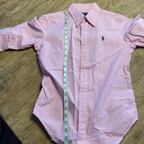 Polo Ralph Lauren short  sleeves button down shirt size 4 pink/white - Picture 4 of 5